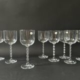 set of 8 genuine crystal wine glasses with Venetian beads