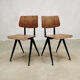Set of 5 vintage industrial stacking school chairs Galvanitas model S16