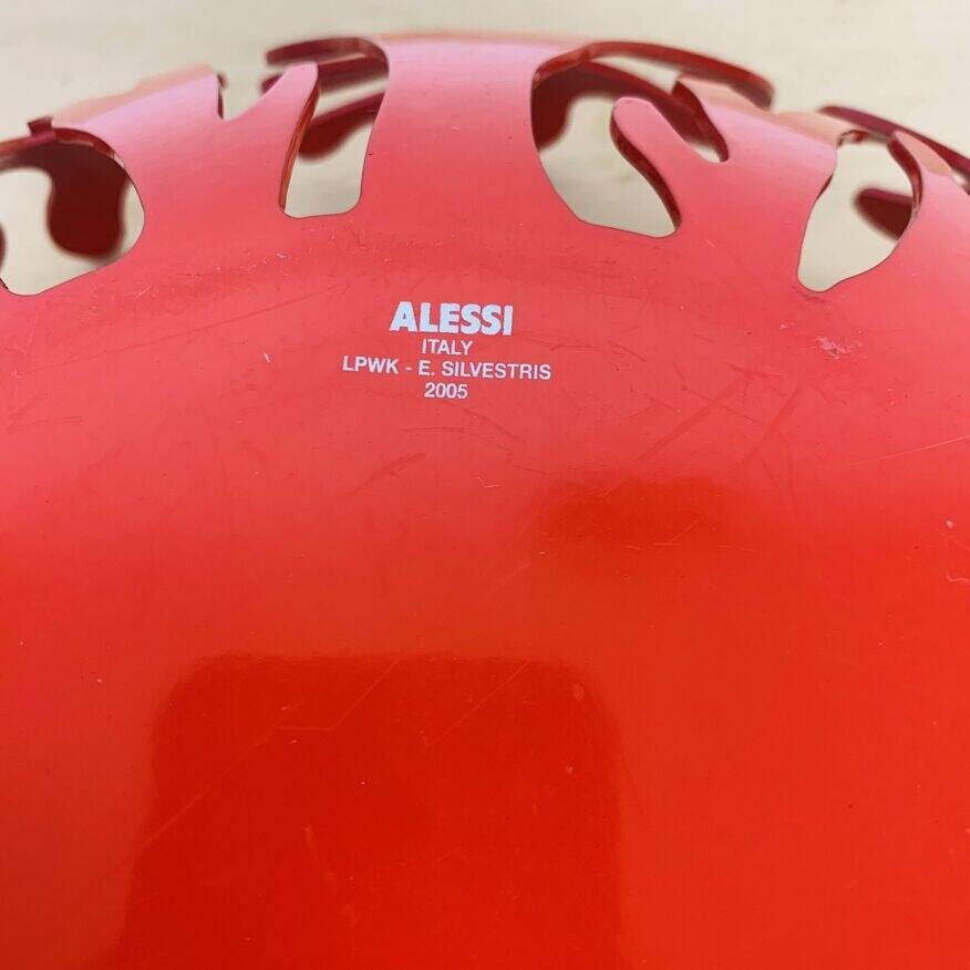 Alessi Mediterraneo red designer fruit bowl by Emma Silvestris 30 cm