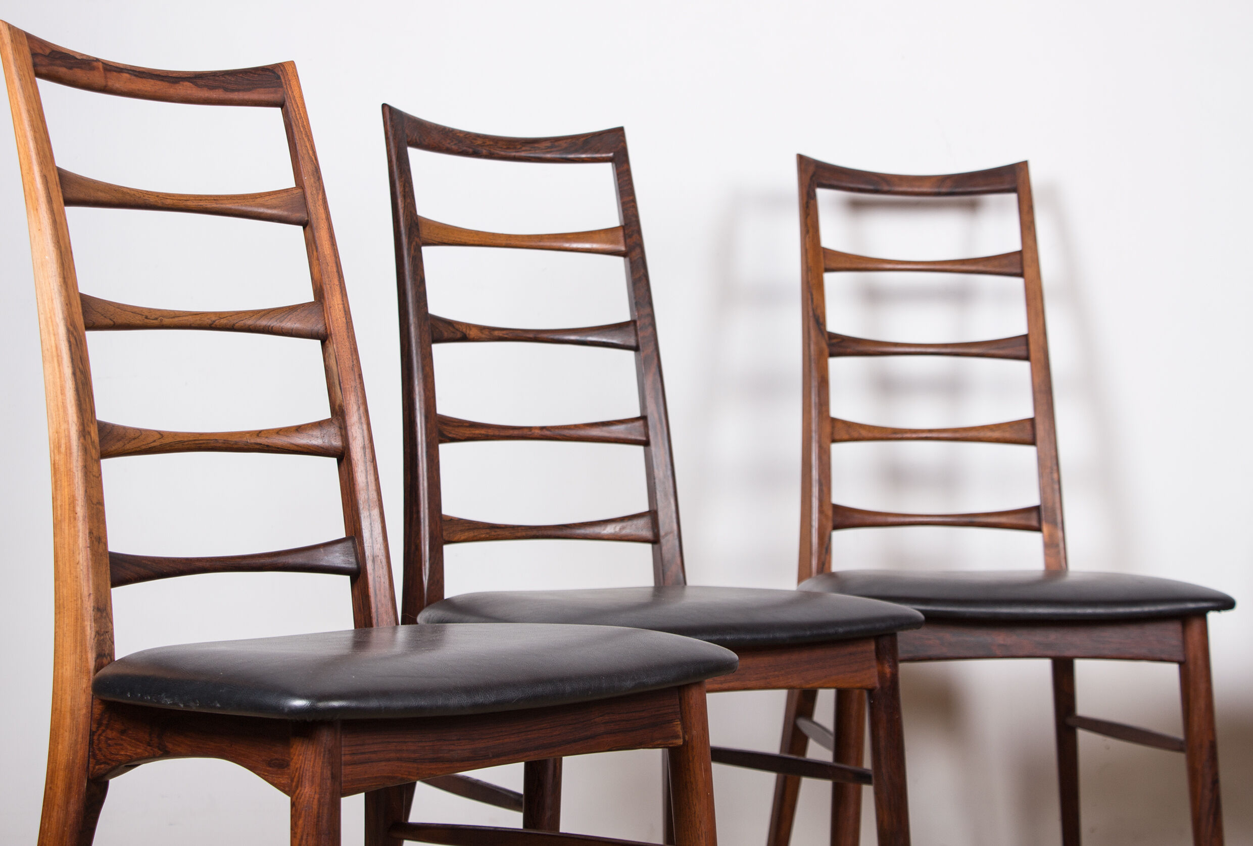 Series of 6 Danish chairs in Rio Rosewood model Liz by Niels Kofoed for Koefoeds Hornslet.