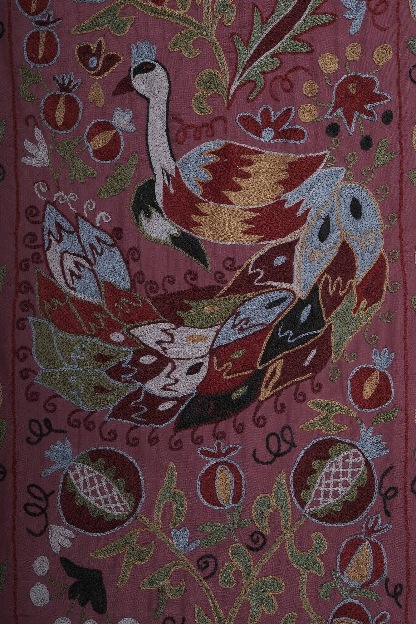 Vintage hand-embroidered tribal tapestry 53x186 cm