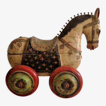 Old toy, wooden horse, India