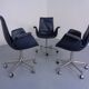 Model 6727 Bird Chairs by Preben Fabricius & Jørgen Kastholm for Kill International, 1960s, Set of 3