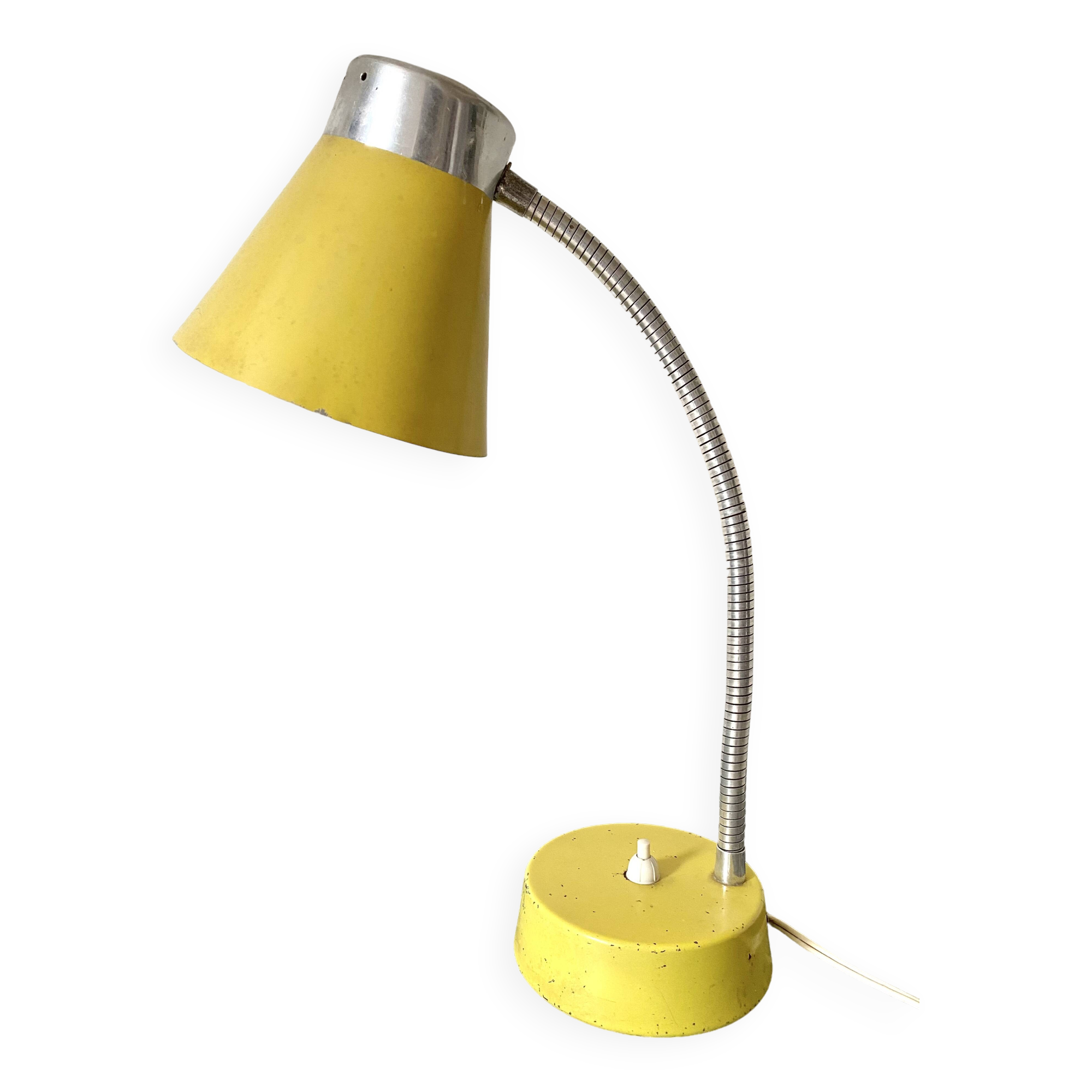 Yellow metal desk lamp, 1950s-1960s