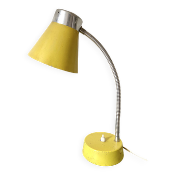 Yellow metal desk lamp, 1950s-1960s