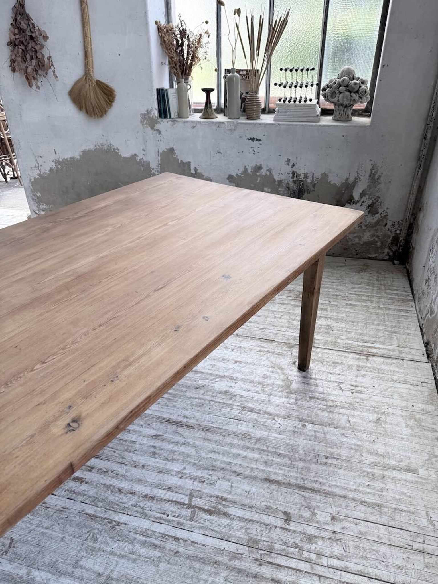 Farm table pitch pine 2 x 1 m from the 1950s