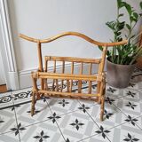 Porte revues en rotin vintage