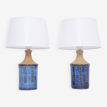Pair of blue mid-century modern table lamps by Maria Philippi for Soholm