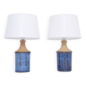 Pair of blue mid-century modern table lamps by Maria Philippi for Soholm