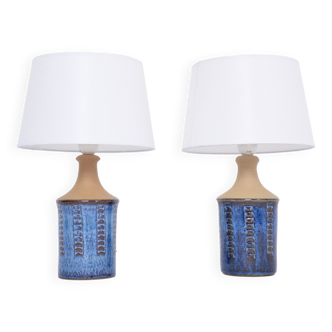 Paire de lampes de table bleues modernes du milieu du siècle par Maria Philippi pour Soholm