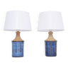 Paire de lampes de table bleues modernes du milieu du siècle par Maria Philippi pour Soholm