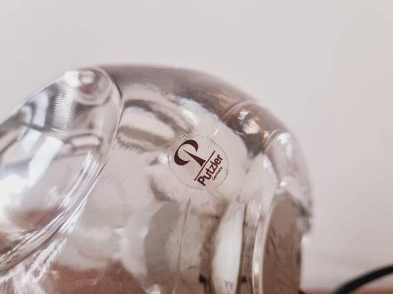Midcentury Table Lamp Peill & Putzler Ice Cube Glass, Germany, 1970s