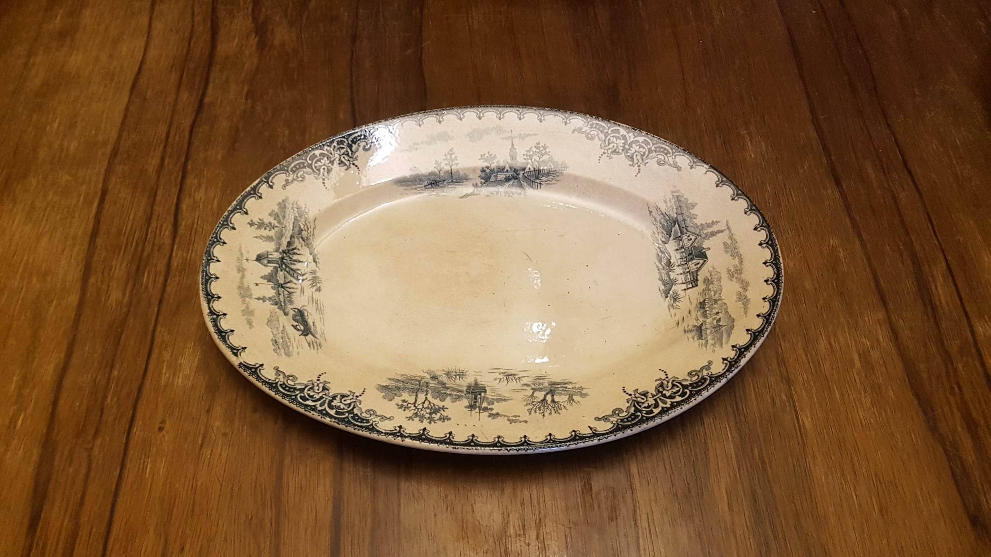 Oval dish in Iron Earth Emile Bourgeois