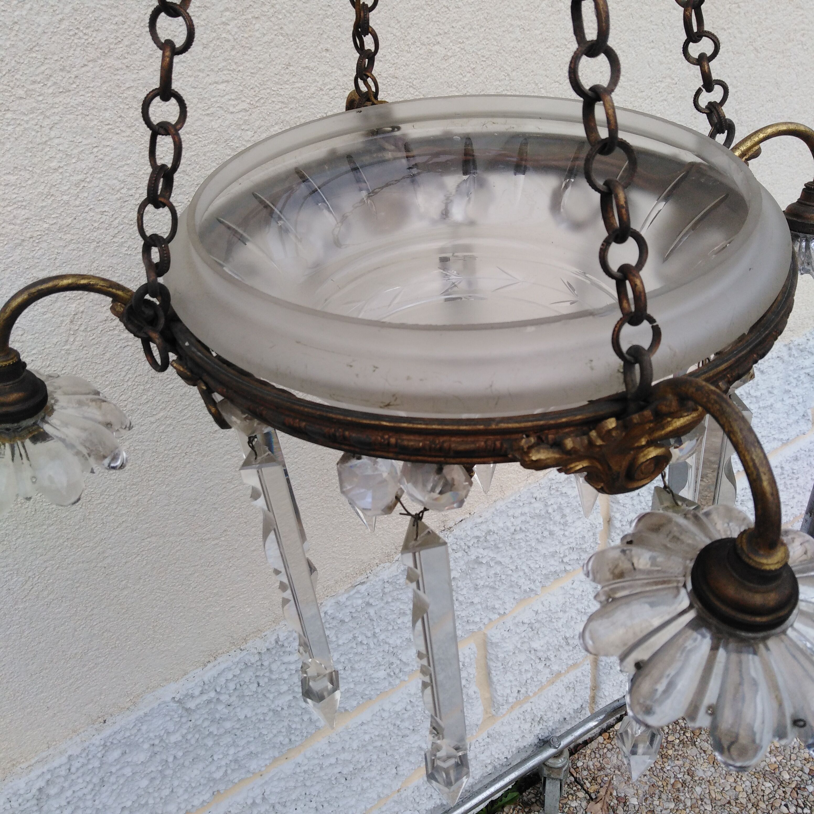 Art deco crystal hanging
