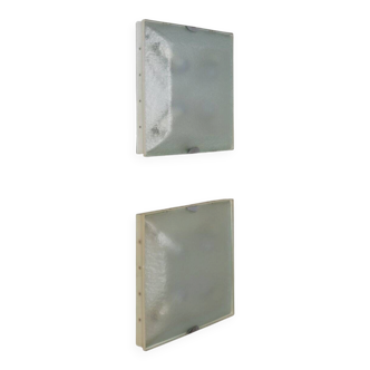 Vintage Italian Metal and Glass Sconces from Fontana Arte, 1960s, Set of 2