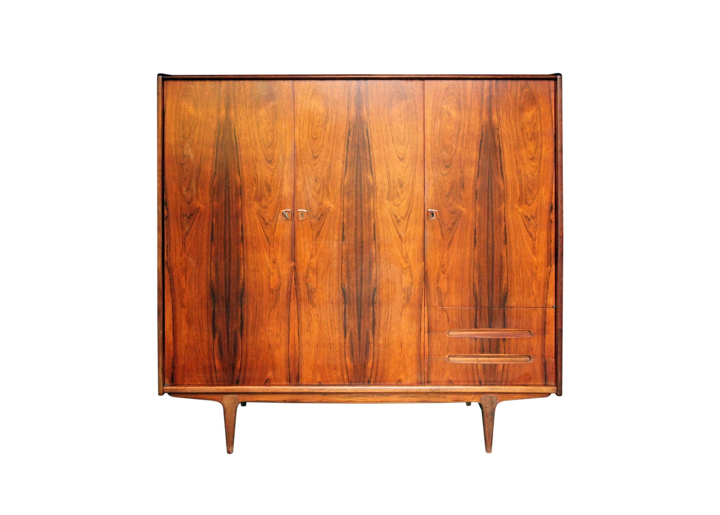 Vintage Scandinavian wardrobe in rosewood, 1950s/60s.