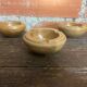 Set of 3 Vintage Beige Stoneware Ashtrays Made in France