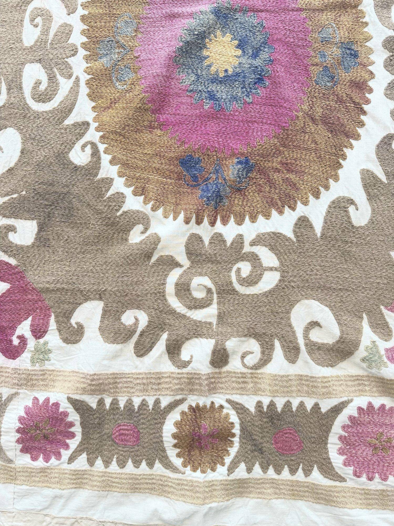 Vintage hand-embroidered tablecloth 121x133 cm