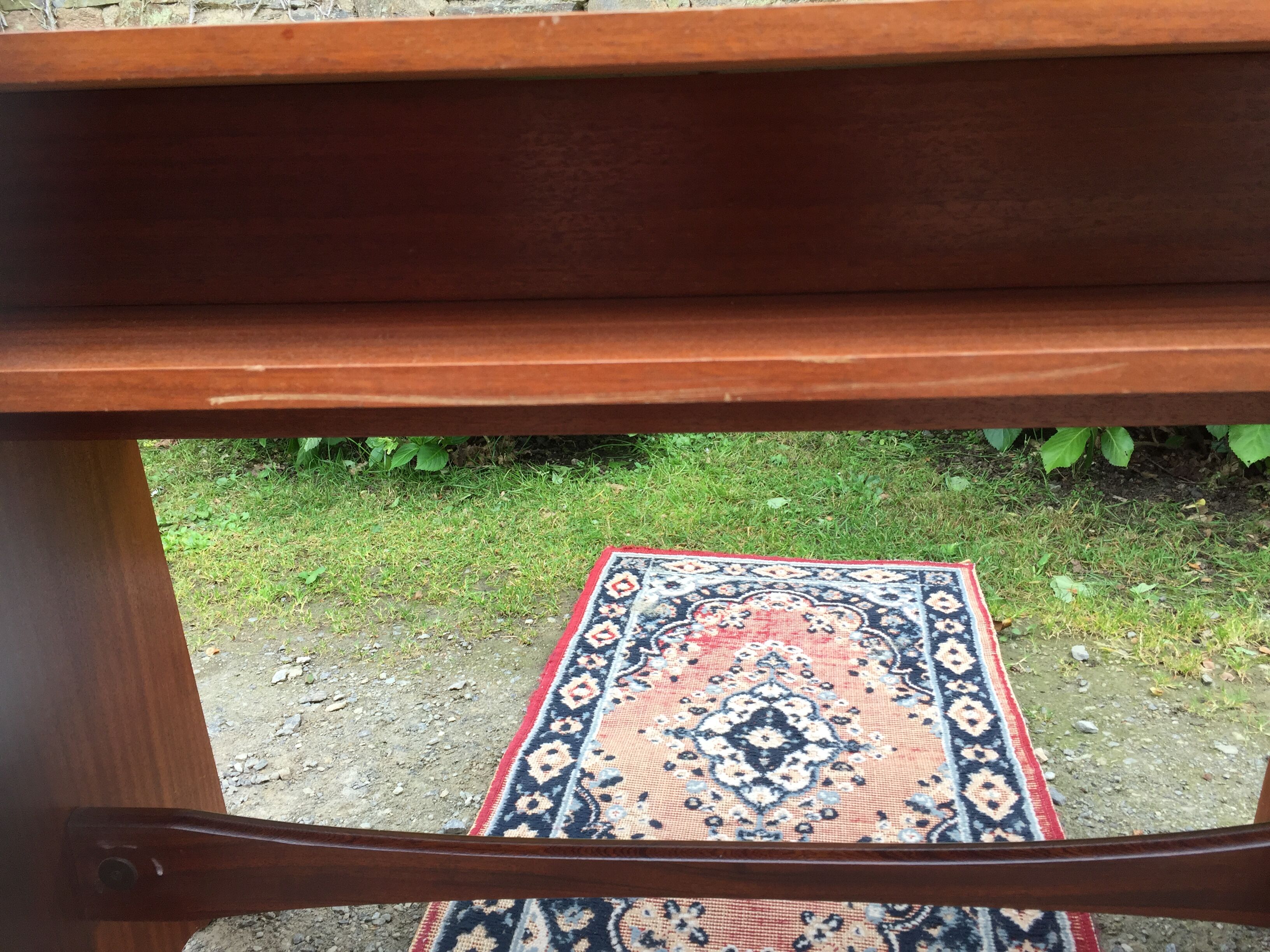 Bureau marine vintage en teck à 2 tiroirs