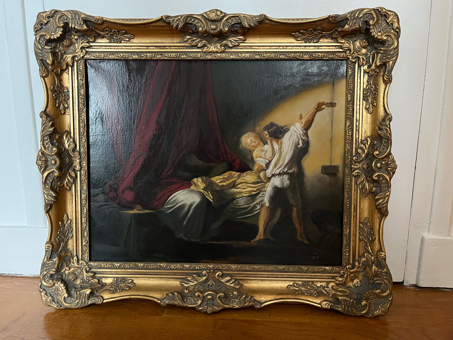 Oil on canvas: Reproduction of Fragonard - The lock
