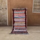 Colorful Boucherouite Moroccan rug - 88 x 161 cm