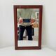 Vintage rectangular mirror in solid wood