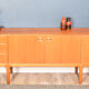 Restored Long Retro Teak 1960s Mcintosh Torpedo Teak Sideboard Cabinet