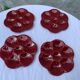 4 oyster plates in vintage red glazed ceramic slip and collector