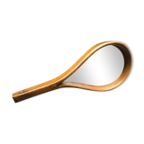 Hand-facing mirror in vintage wood year 70