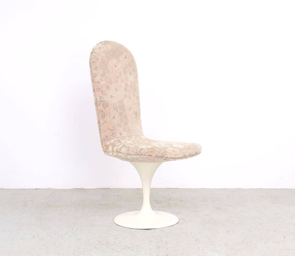 Set of 4 vintage velvet tulip swivel chairs, 1970s