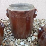 Three stoneware pots