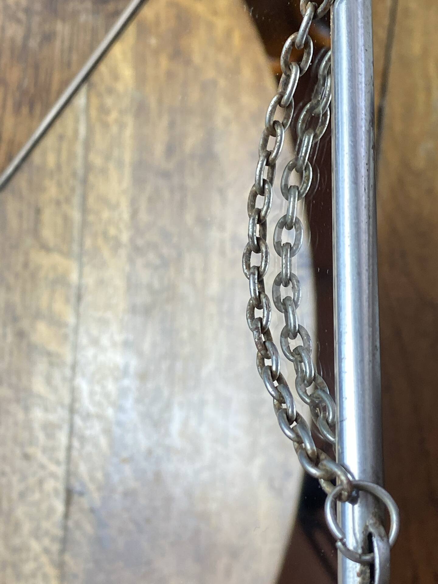 Metal hanging barber mirror