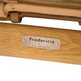 Chaise espagnole modèle BM2226 en chêne et cuir naturel végétal patiné par Børge Mogensen
