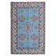 Vintage Turkish hand-knotted wool cotton blue area rug 170x259