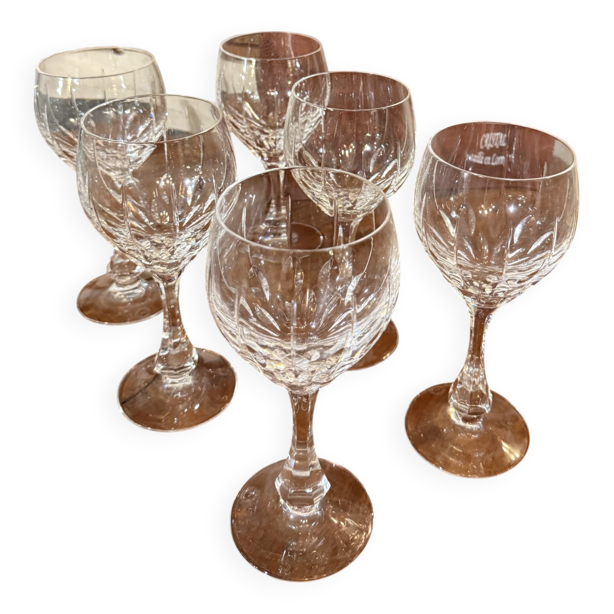 6 crystal water glasses from Lorraine