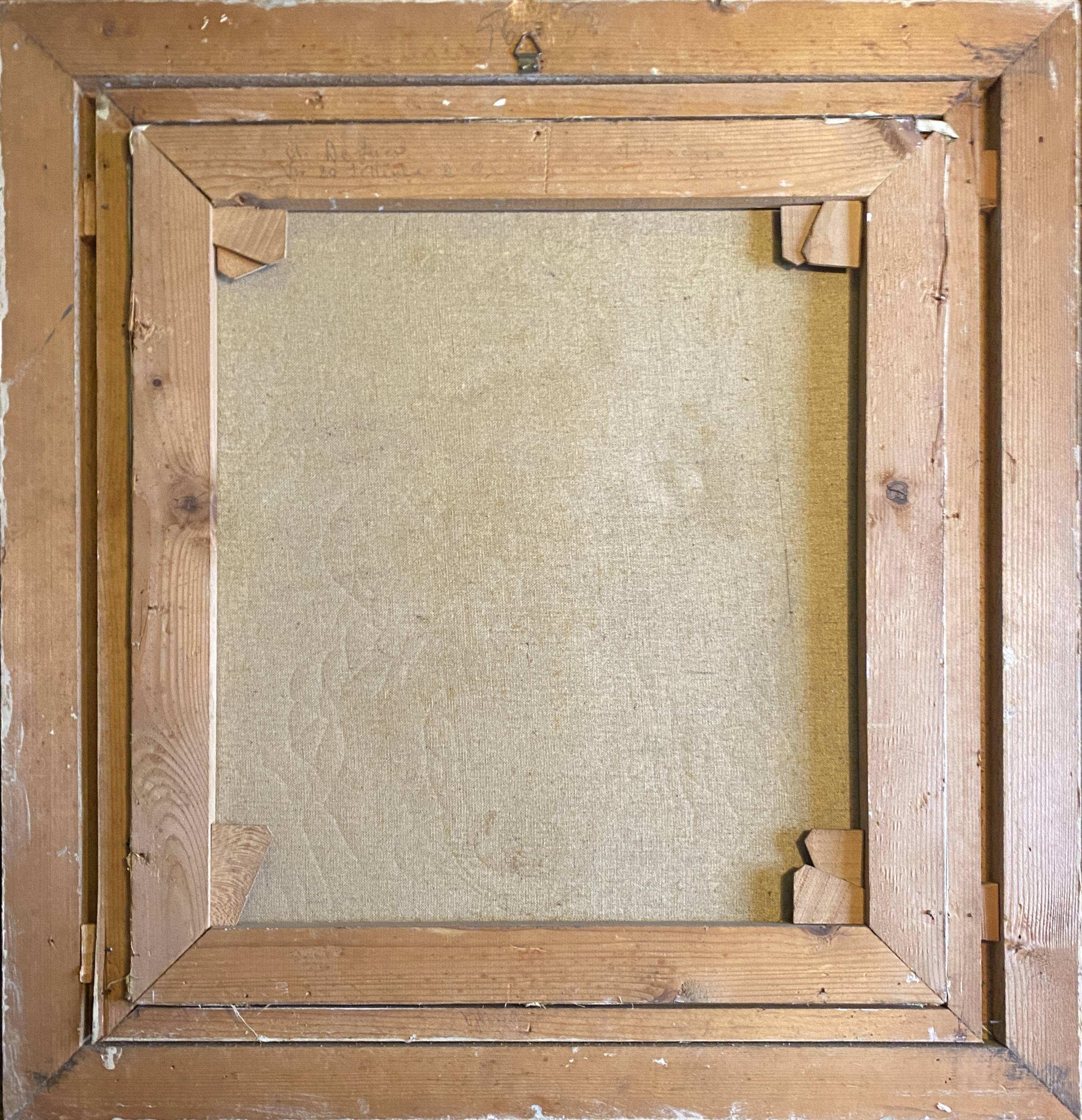 Painting "bouquet of flowers" post impressionist signed a. de luca + frame