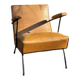 4 fauteuils en simili cuir camel, années 50