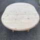 Renovated oval extendable round table in raw wood 115-160cm