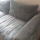 Sky blue ribbed 3-seater sofa