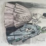Old frames with illustrated pages Modes de Paris