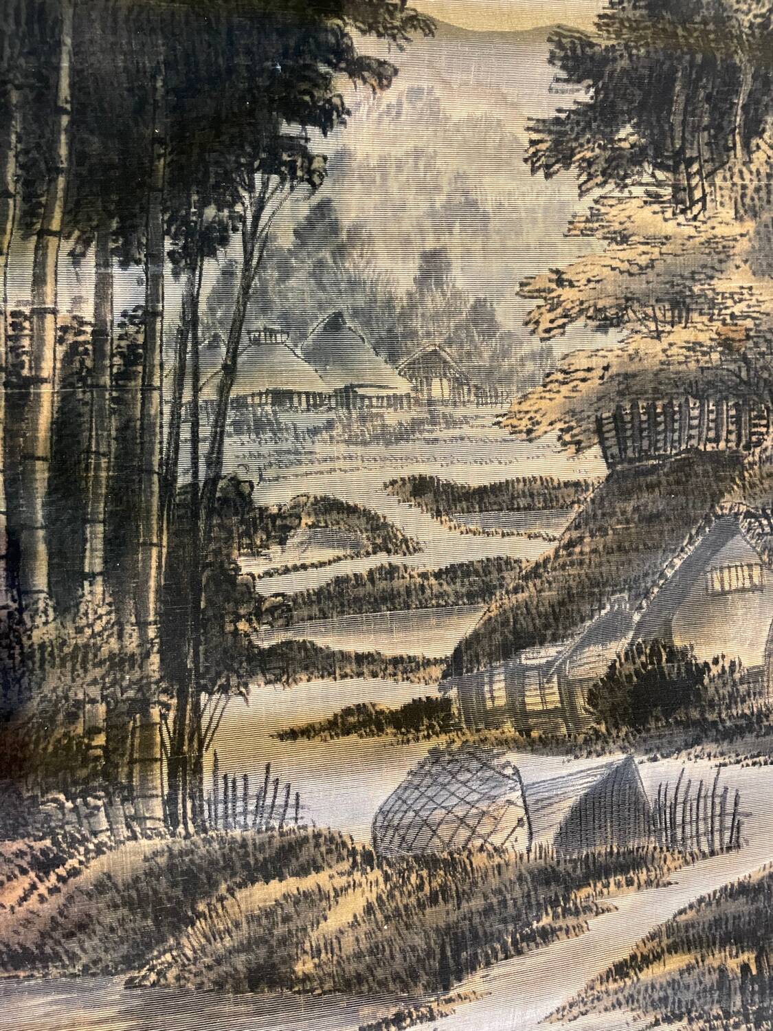 Old tapestry hanging velvet Asia Japan 19th 20th century