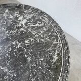 Empire walnut and marble pedestal table, late 19th century
