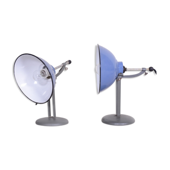 Pair of bauhaus table lamps made in 1930s czechia