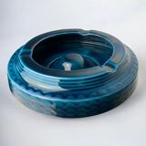Manises blue ceramic ashtray, Spain, 1970s