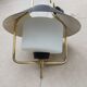 Lantern chandelier in brass and opaline glass 1940