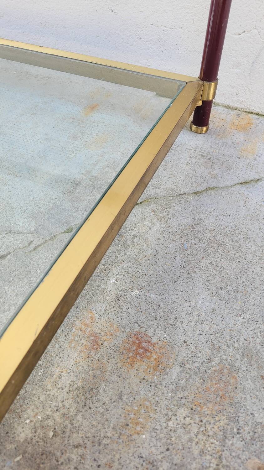 Jansen style brass designer coffee table - 1970s