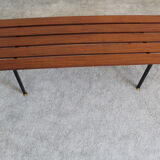 Rosewood and metal bench, Italy 1970s