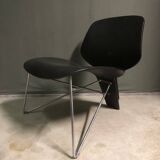 Chaise longue en contreplaqué courbé et en métal