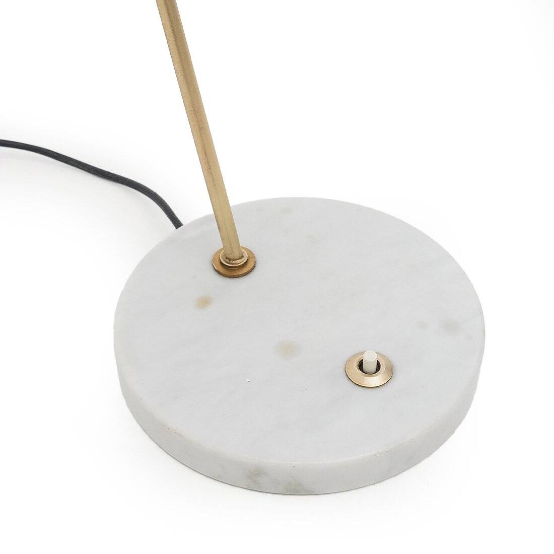 Lampe de table vintage en marbre et laiton de Stilux, années 1950