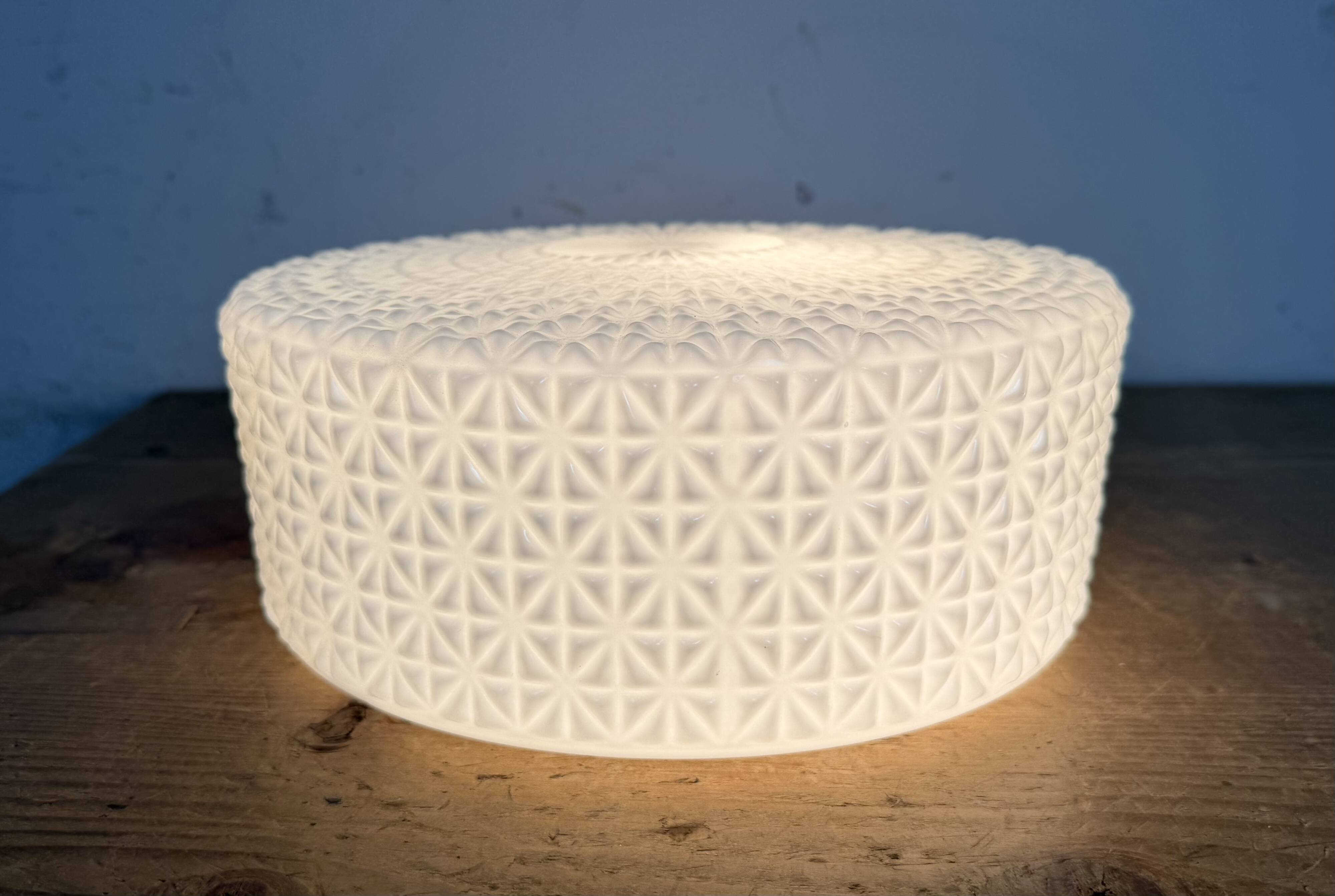 Vintage Wall Or Ceiling Light with Milk Glass, 1970s